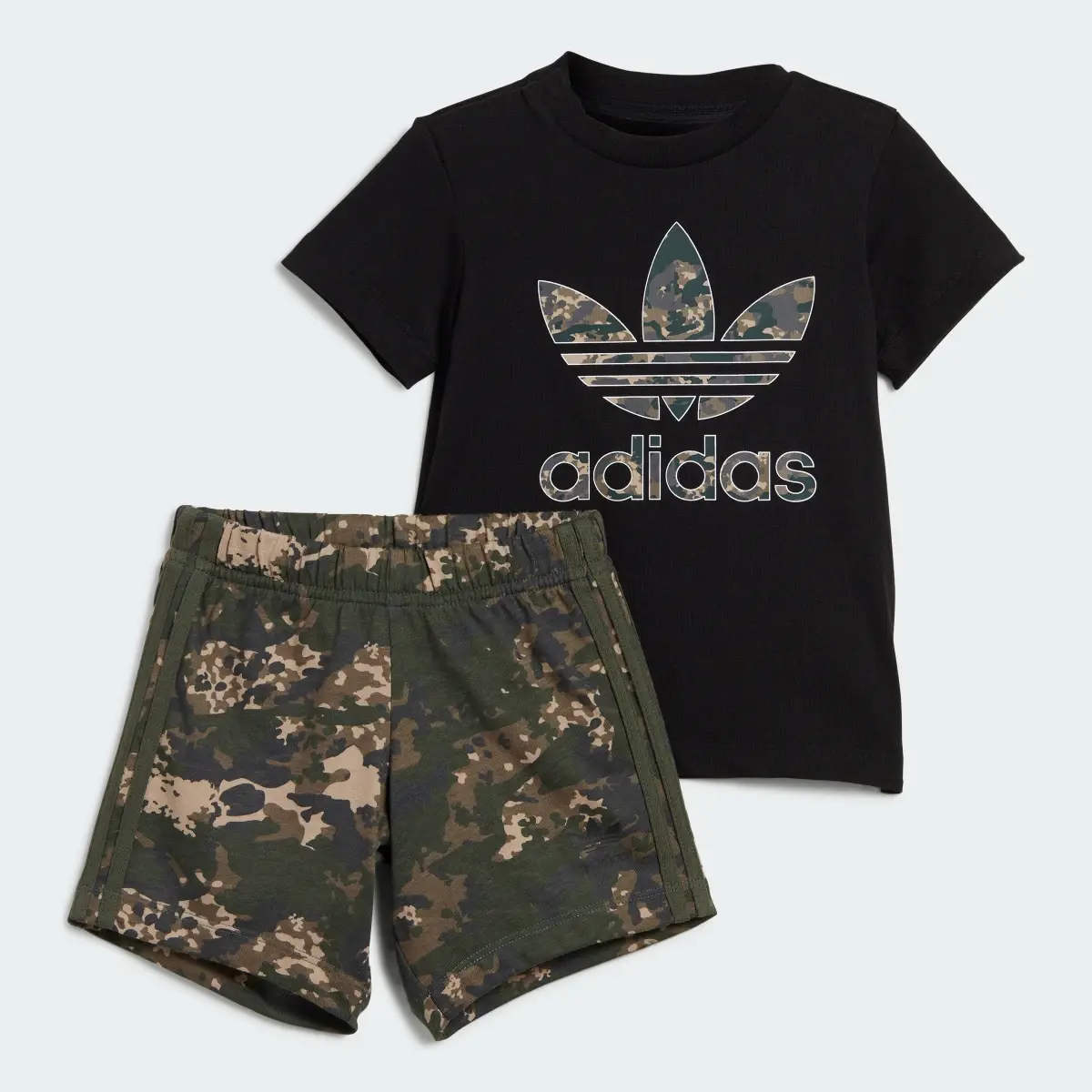 Adidas Camo Shorts and Tee Set. 2