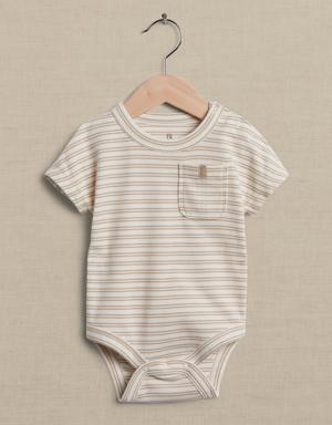 Essential SUPIMA® Short-Sleeve Bodysuit for Baby beige