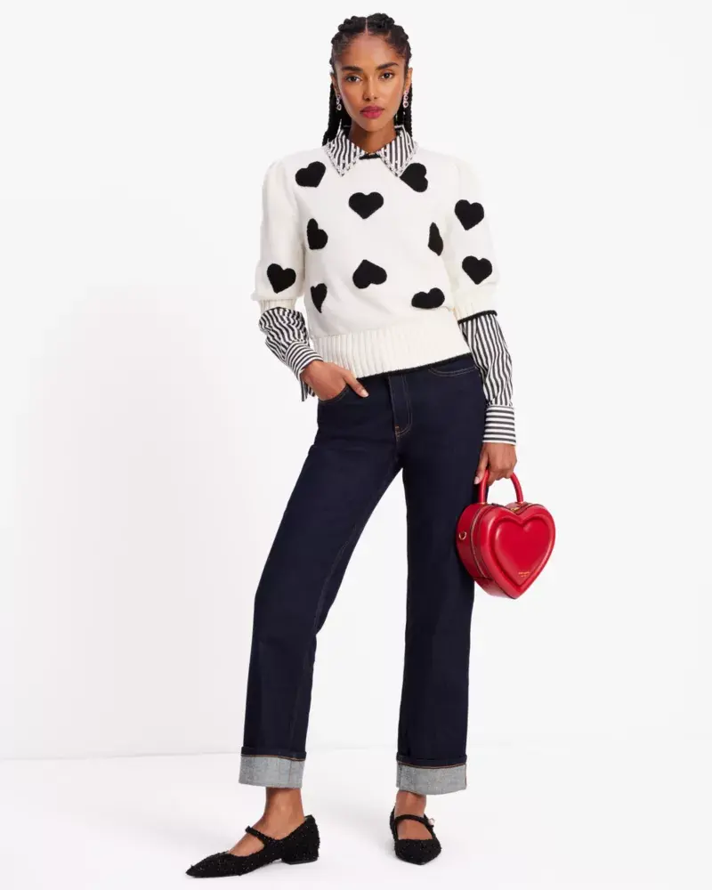 Kate Spade Scattered Hearts Crochet Sweater. 2