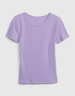 Gap Kids Rib T-Shirt purple