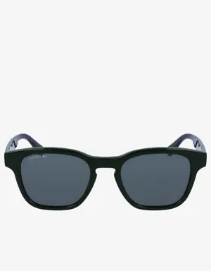 Rechteckige Acetat-Textil-Touch-Sonnenbrille für Herren