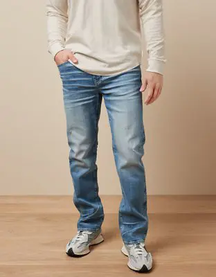 American Eagle AirFlex+ Distressed Relaxed Straight Jean. 2