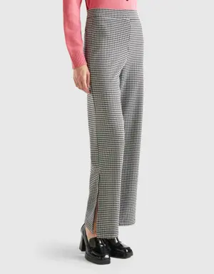 flared jacquard trousers