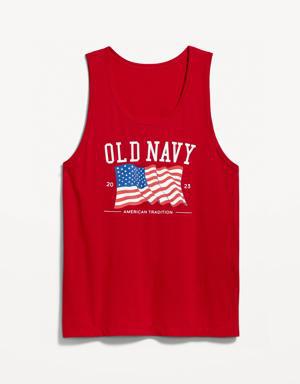 Matching "Old Navy" Flag Graphic Tank Top for Men red