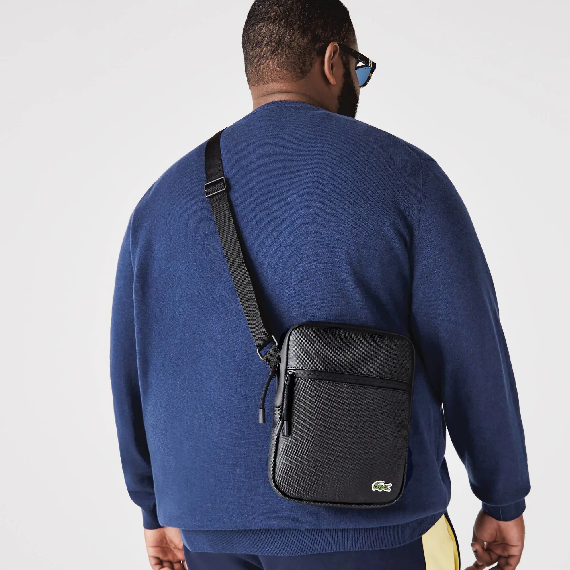 Lacoste Men's Medium LCST Zippered Petit Piqué Crossover Bag. 1