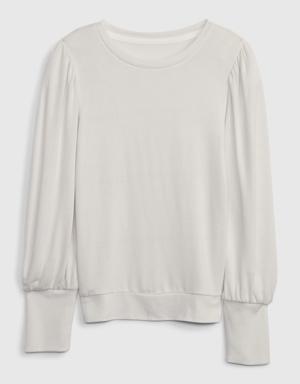 Gap Kids Softspun Puff Sleeve Top beige