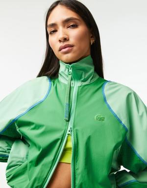 Active Kadın Dik Yaka Renk Bloklu Yeşil Ceket