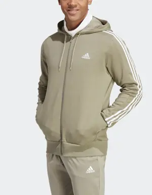 Essentials French Terry 3-Stripes Full-Zip Hoodie
