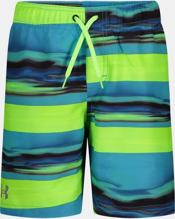 Under Armour Little Boys' UA Serenity Stripe Swim Volley Shorts. 1