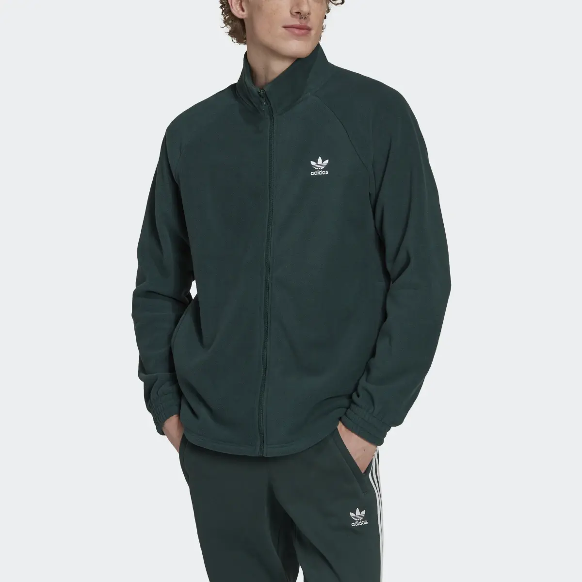 Adidas Adicolor Classics Trefoil Teddy Fleece Jacket. 1