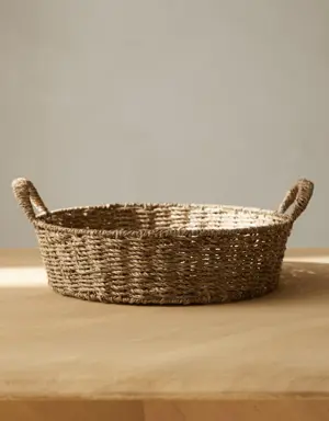 Large round basket with handle