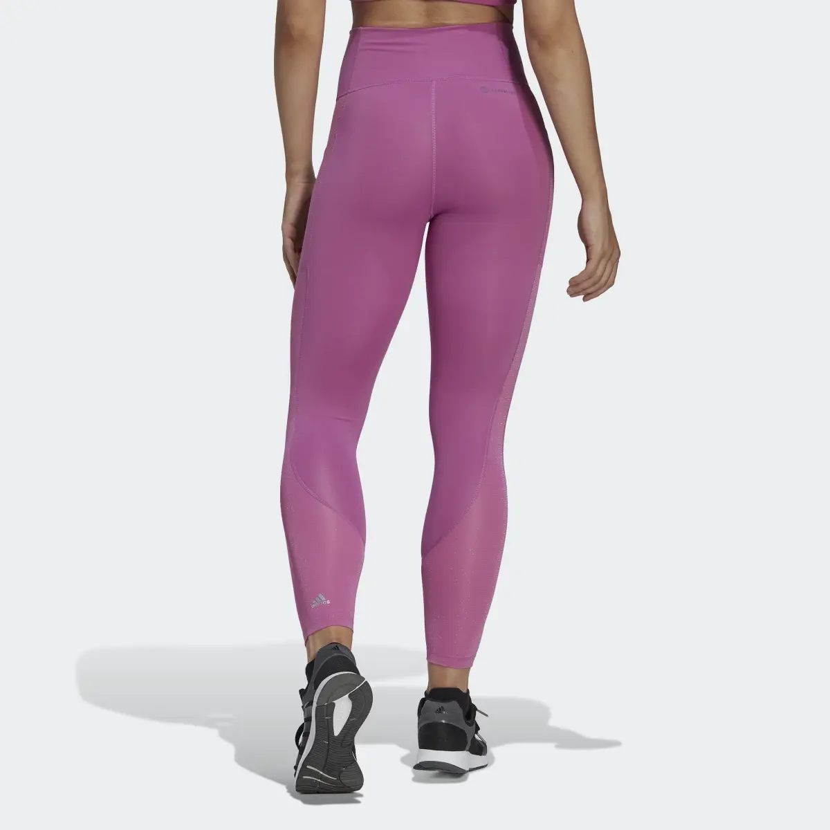 Adidas Optime Training Shiny Full Length Leggings. 2