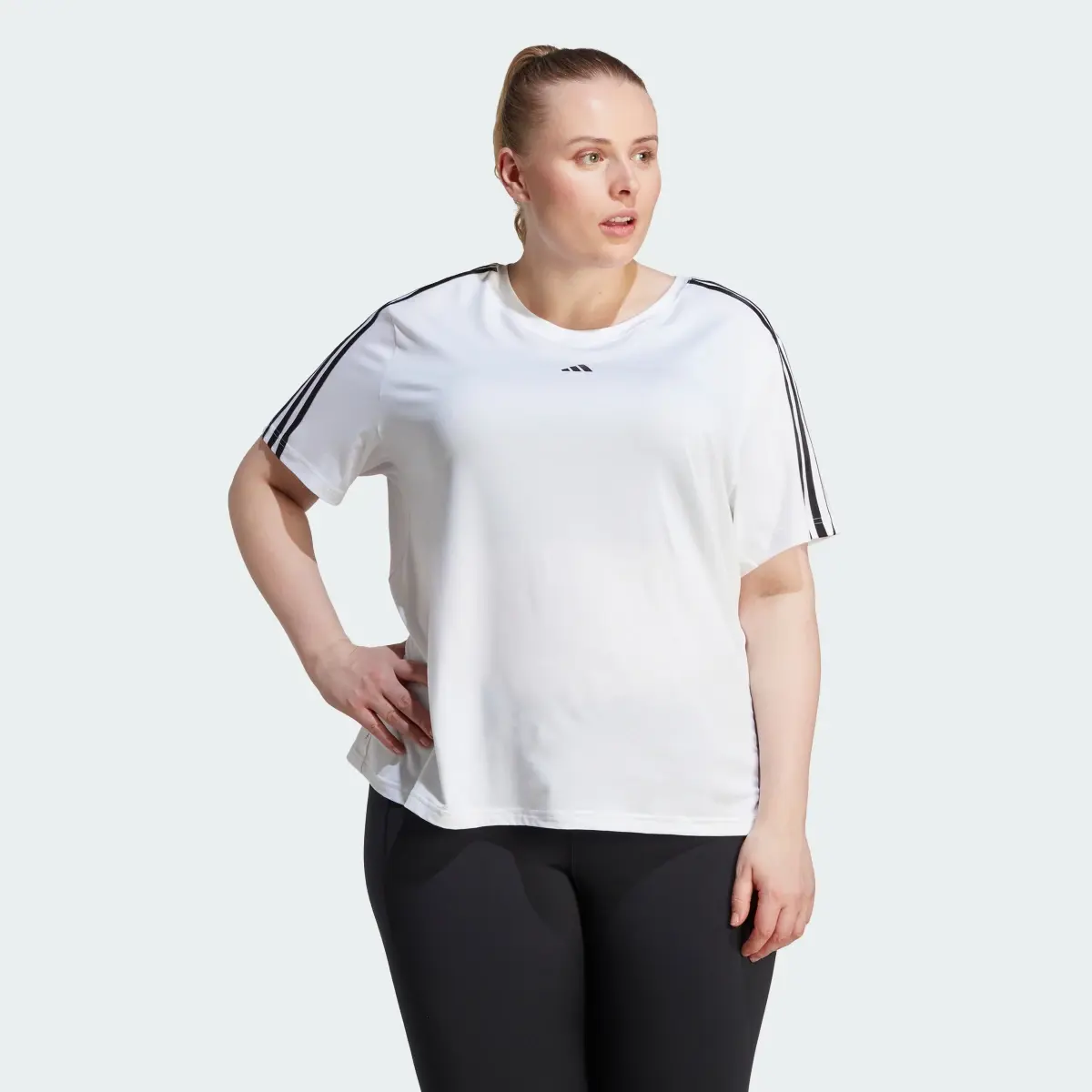 Adidas AEROREADY Train Essentials 3-Stripes T-Shirt (Plus Size). 2