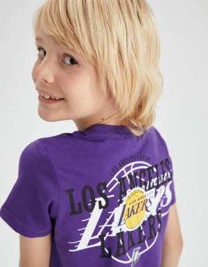 Erkek Çocuk NBA Los Angeles Lakers Bisiklet Yaka Kısa Kollu Tişört