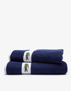 Contrast Band Cotton L Casual Towel