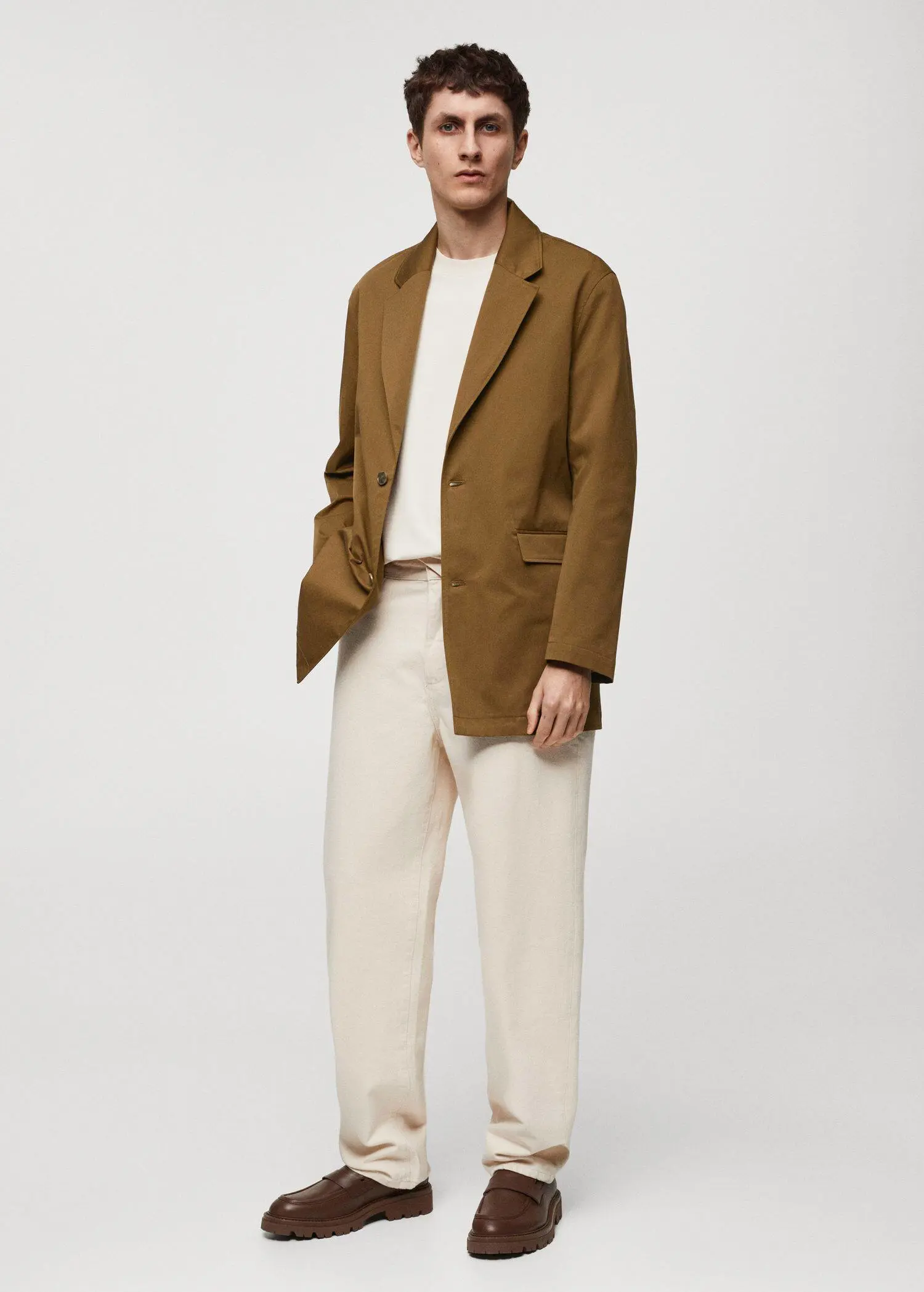 Mango Relaxed-fit cotton jacket. 3