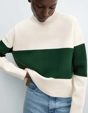 Mango Gestreiftes Oversize-Sweatshirt