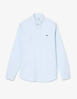 Camisa de algodão de primeira qualidade regular fit para homem