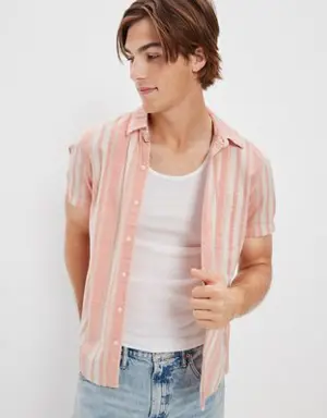 Striped Button-Up Resort Shirt