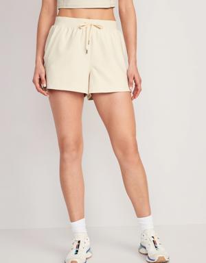 High-Waisted PowerSoft Shorts -- 3-inch inseam beige