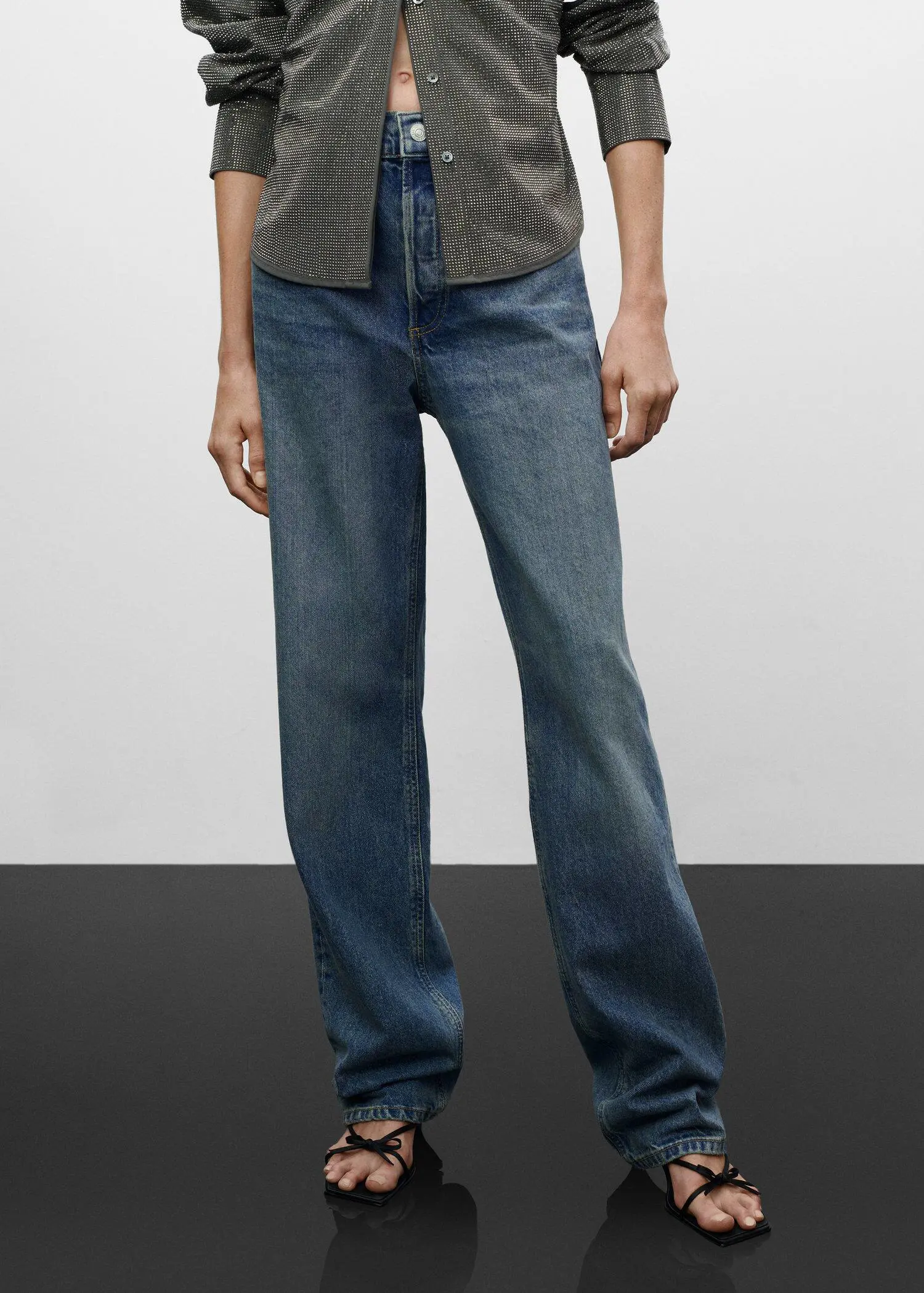 Mango Mid-rise straight jeans. 1