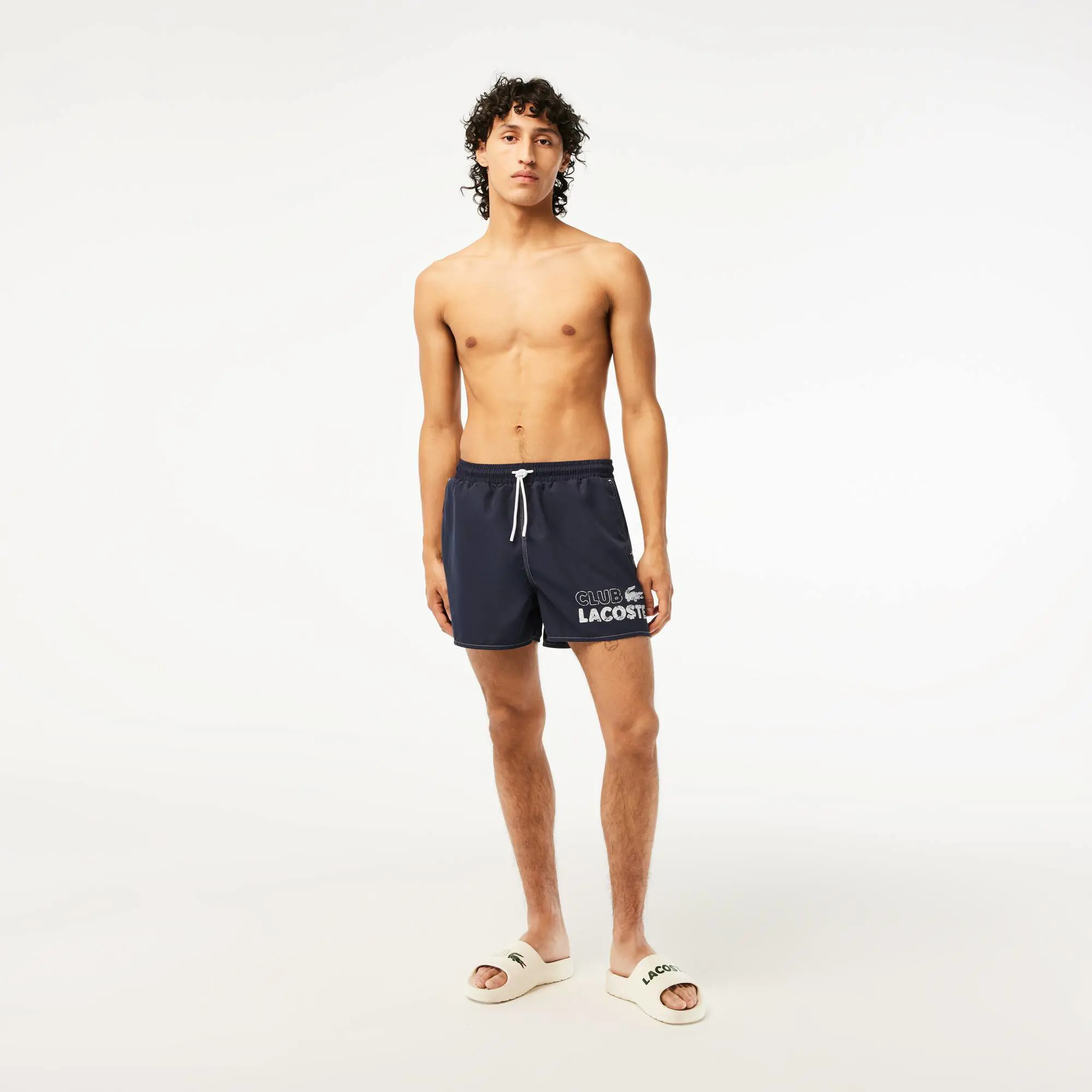 Lacoste Men’s Lacoste Quick Dry Swim Trunks with Integrated Lining. 1