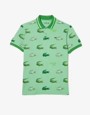 Men’s Lacoste Golf Crocodile Print Polo Shirt