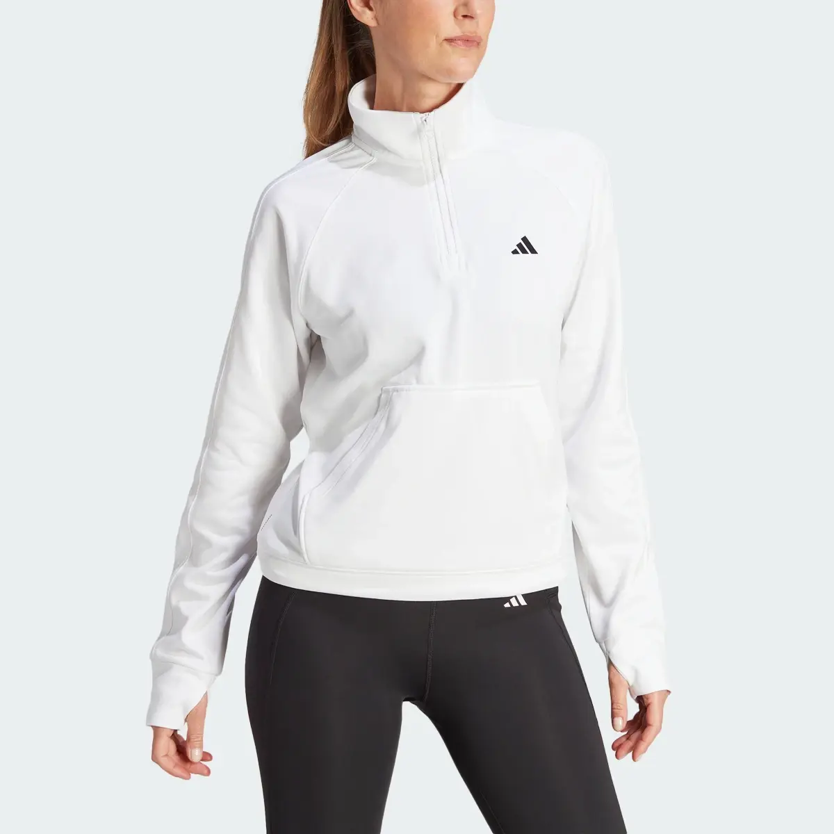 Adidas Aeroready Game & Go Quarter-Zip Fleece Top. 1