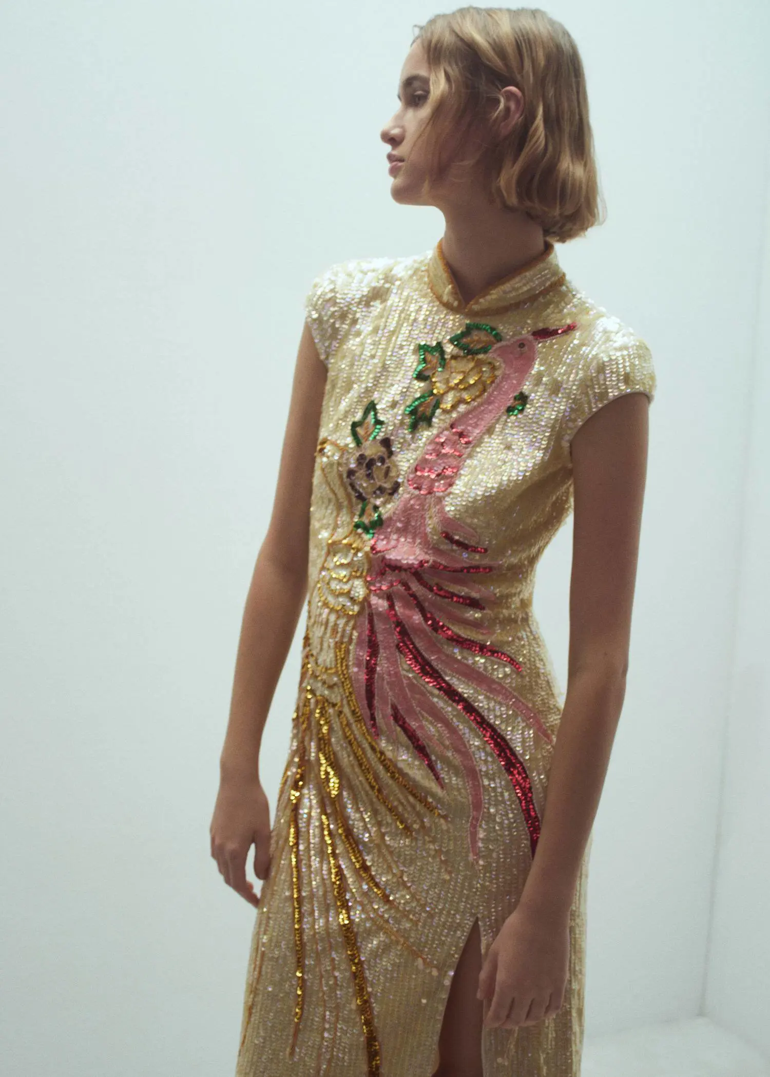 Mango Sequin-embroidered design dress. 2