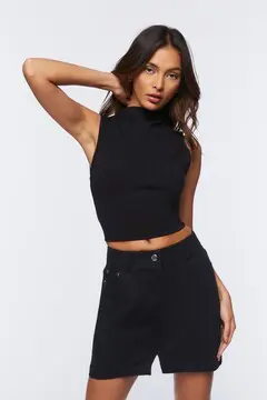 Forever 21 Forever 21 Twill Mini Skirt Black. 2