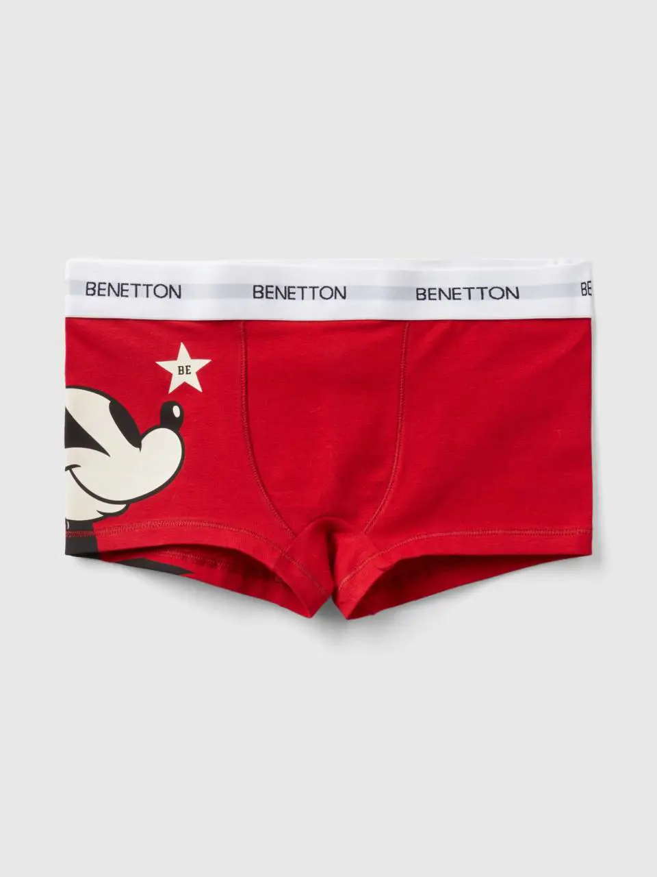 Benetton red boxers with mickey mouse print. 1