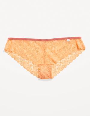 Old Navy Low-Rise Lace Cheeky Bikini Underwear for Women orange