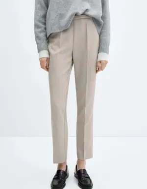 Belt straight-fit trousers