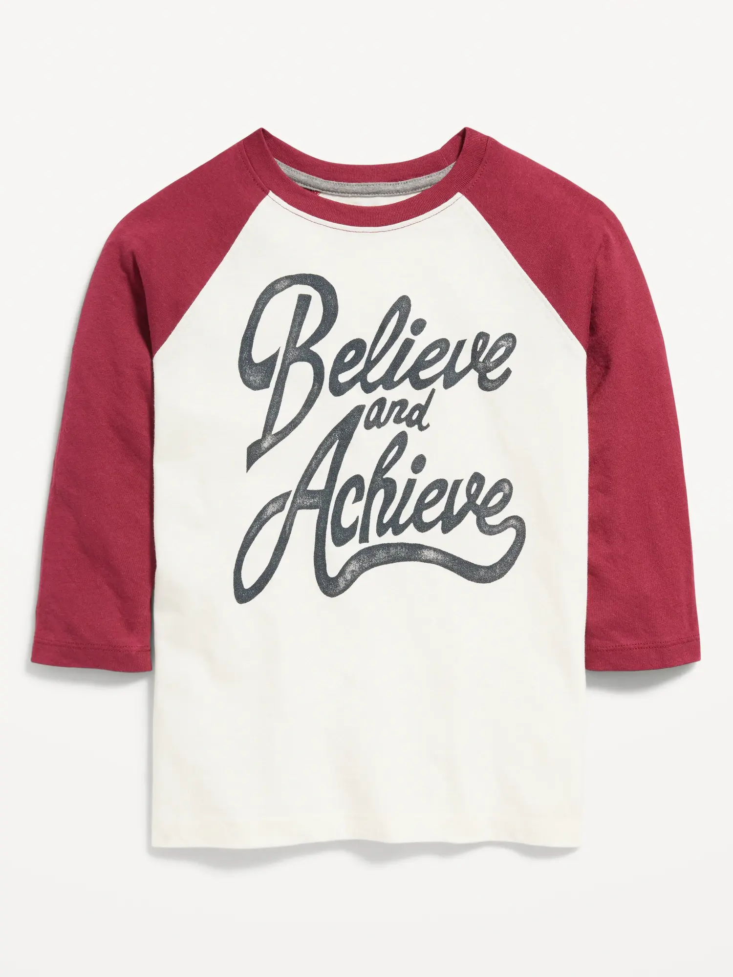 Old Navy 3/4-Length Raglan-Sleeve Graphic T-Shirt for Boys red. 1