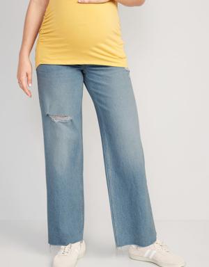 Maternity Full-Panel Wide Leg Jeans blue