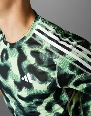 Adidas T-shirt Own the Run 3-Stripes Allover Print. 3 Adidas T-shirt Own the Run 3-Stripes Allover Print. 3