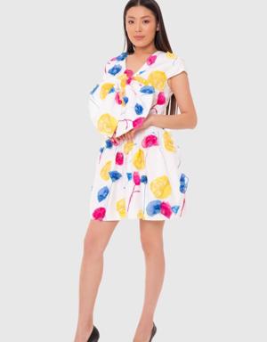 Colored Bow Mini Dress