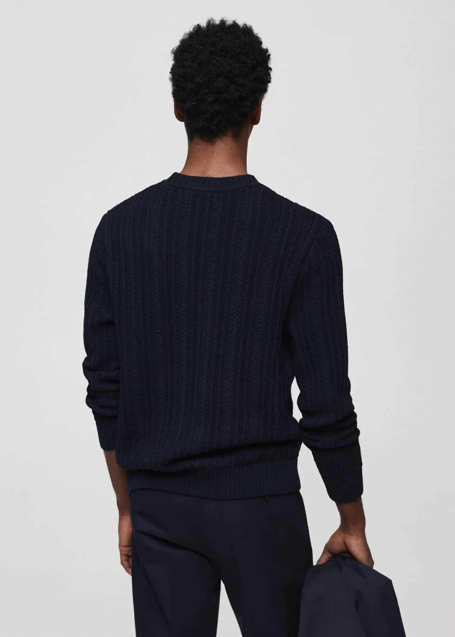 Mango Contrasting knit sweater. 3