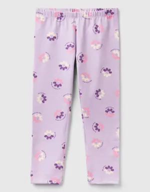 lilac leggings with floral print