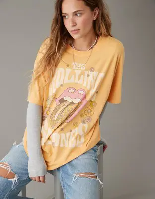 American Eagle Oversized Rolling Stones Graphic Tee. 1