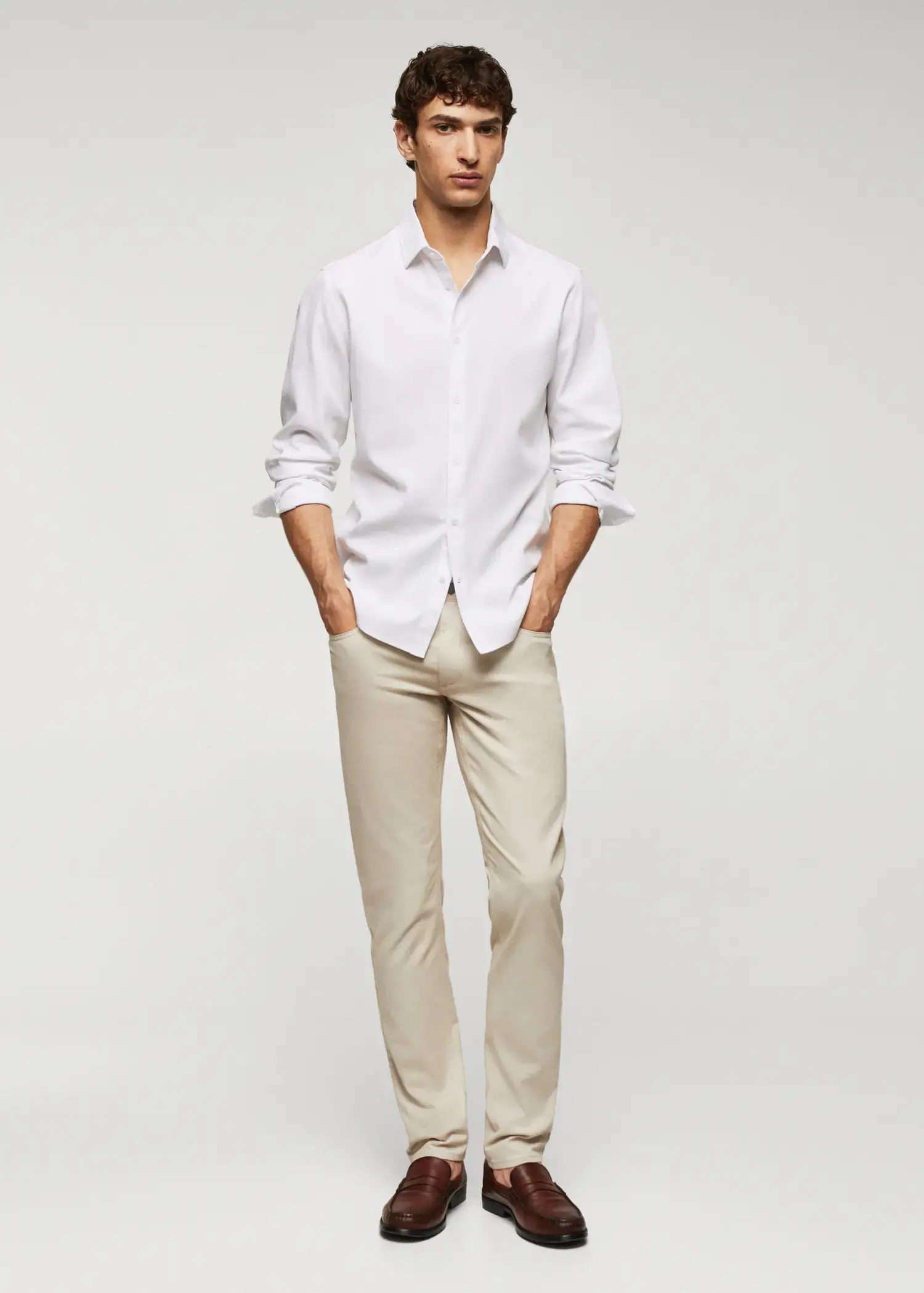 Mango Slim-fit cotton structured shirt. 2