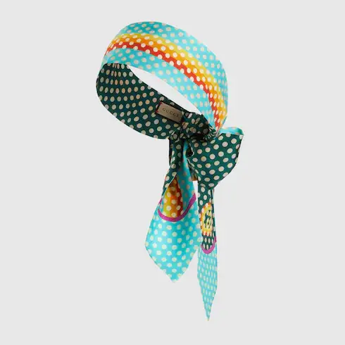Gucci Polka dot print silk headscarf. 1