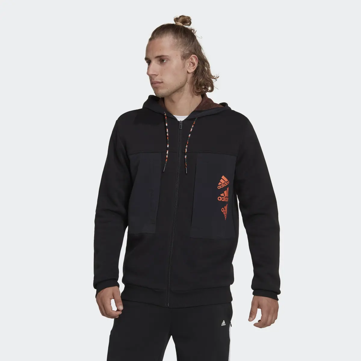 Adidas Essentials BrandLove Fleece Full-Zip Hoodie. 2