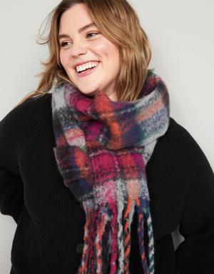 Cozy Soft-Brushed Patterned Scarf for Women multi