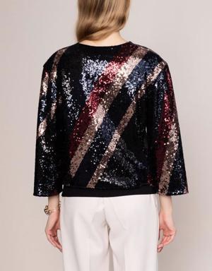 Full Sequin Flare Top