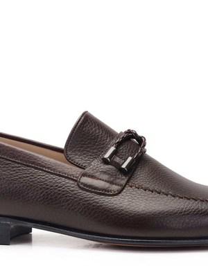 Kahverengi Klasik Loafer Kösele Erkek Ayakkabı -7164-