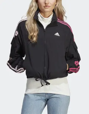 3-Stripes Lightweight Jacket with Chenille Flower Patches