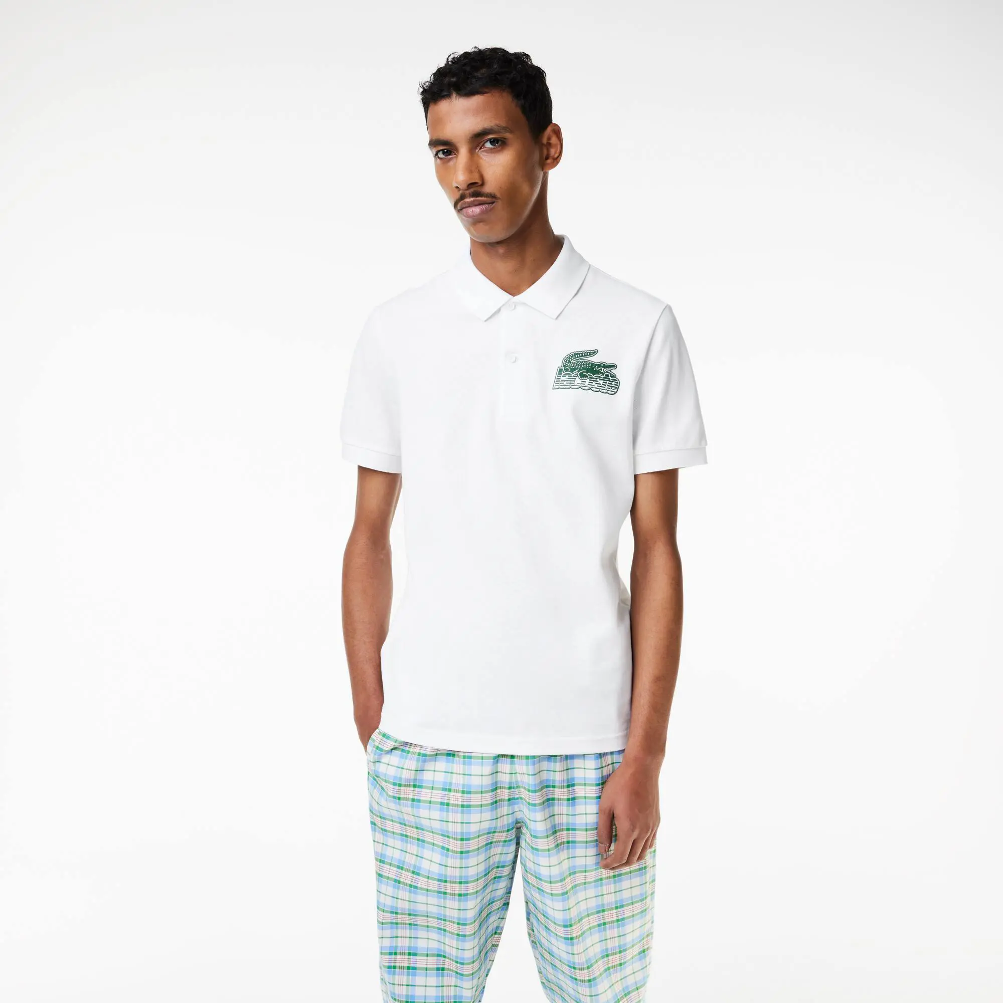 Lacoste Men’s Lacoste Cotton Mini-Piqué Polo Shirt. 1