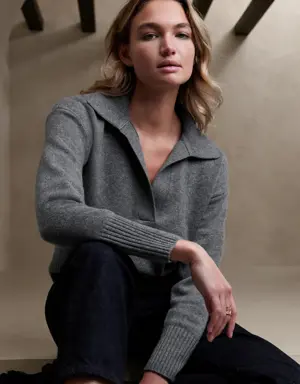 Luna Cashmere Sweater Polo gray