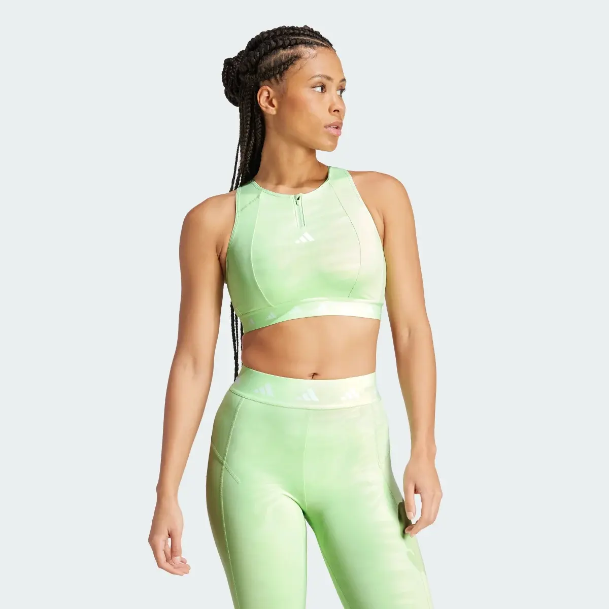 Adidas Powerimpact Training Medium-Support Techfit High-Neck Zip Bra. 2